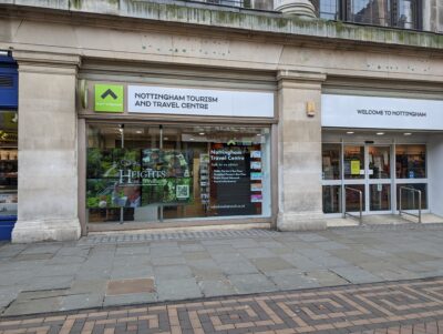 Image of the outside of the Nottingham Travel and Tourism Centre